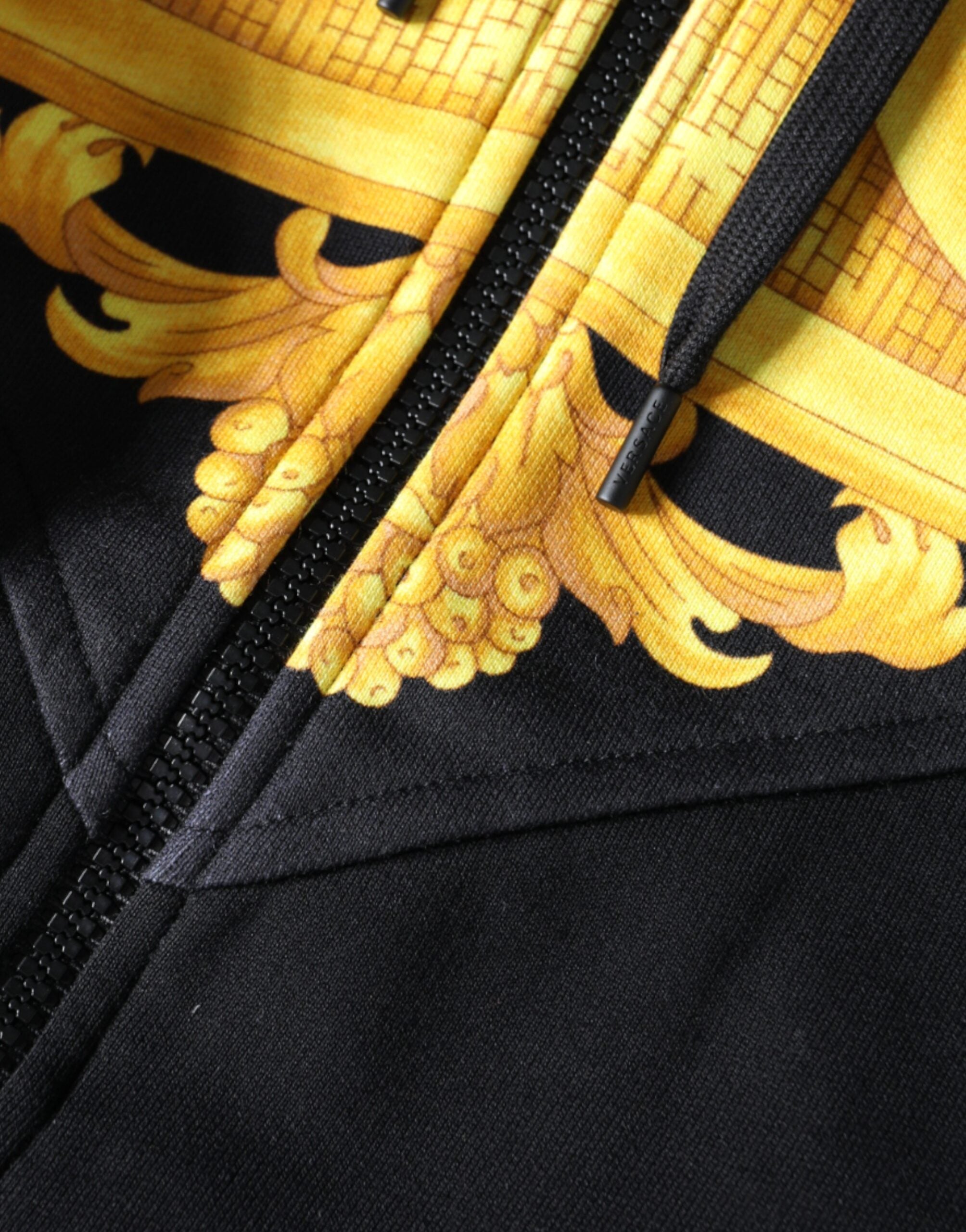Versace Black Medusa Print Cotton Full Zip Hoodie Sweatshirt