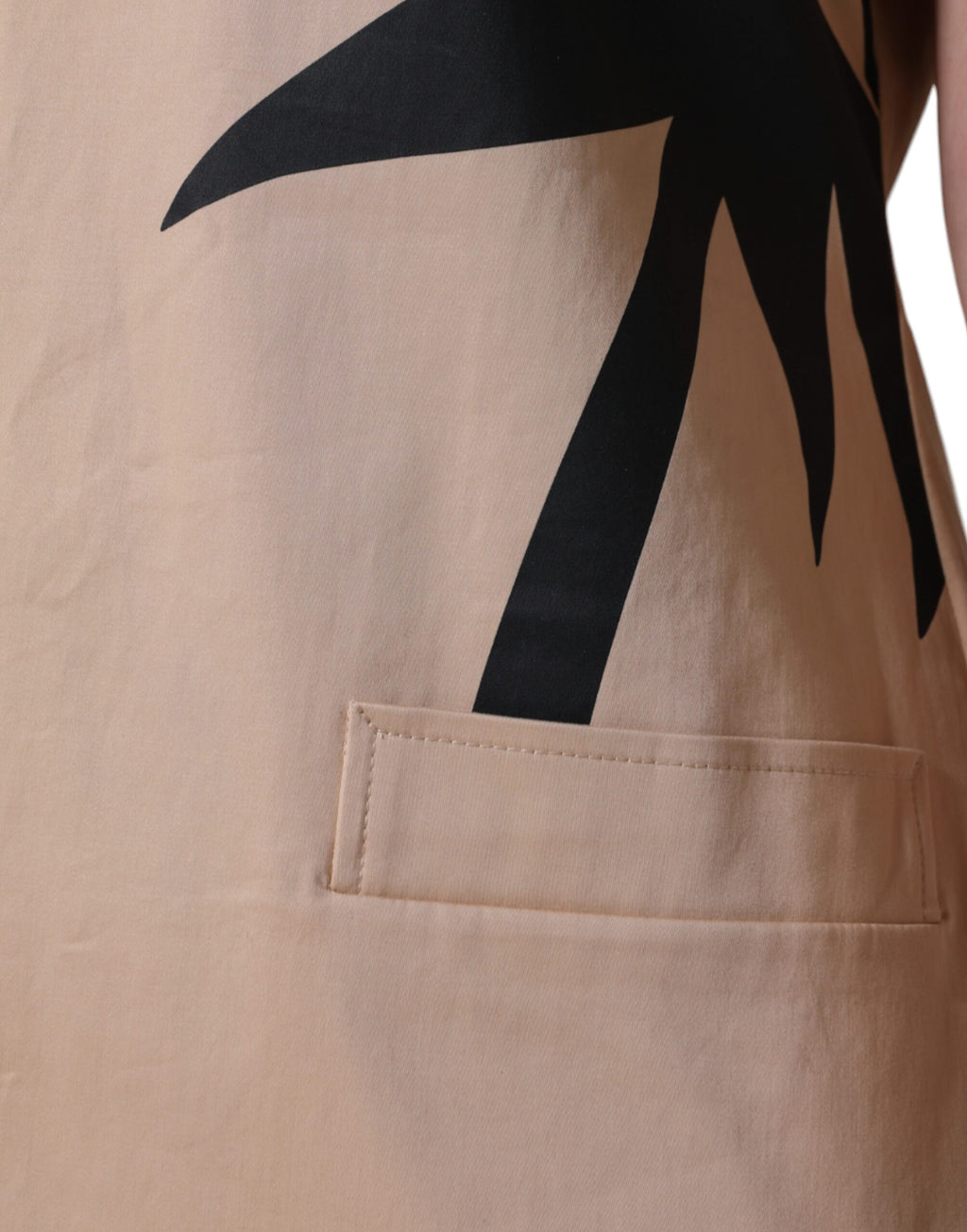 Moschino Beige Cotton Short-Sleeved Knee-Length Dress