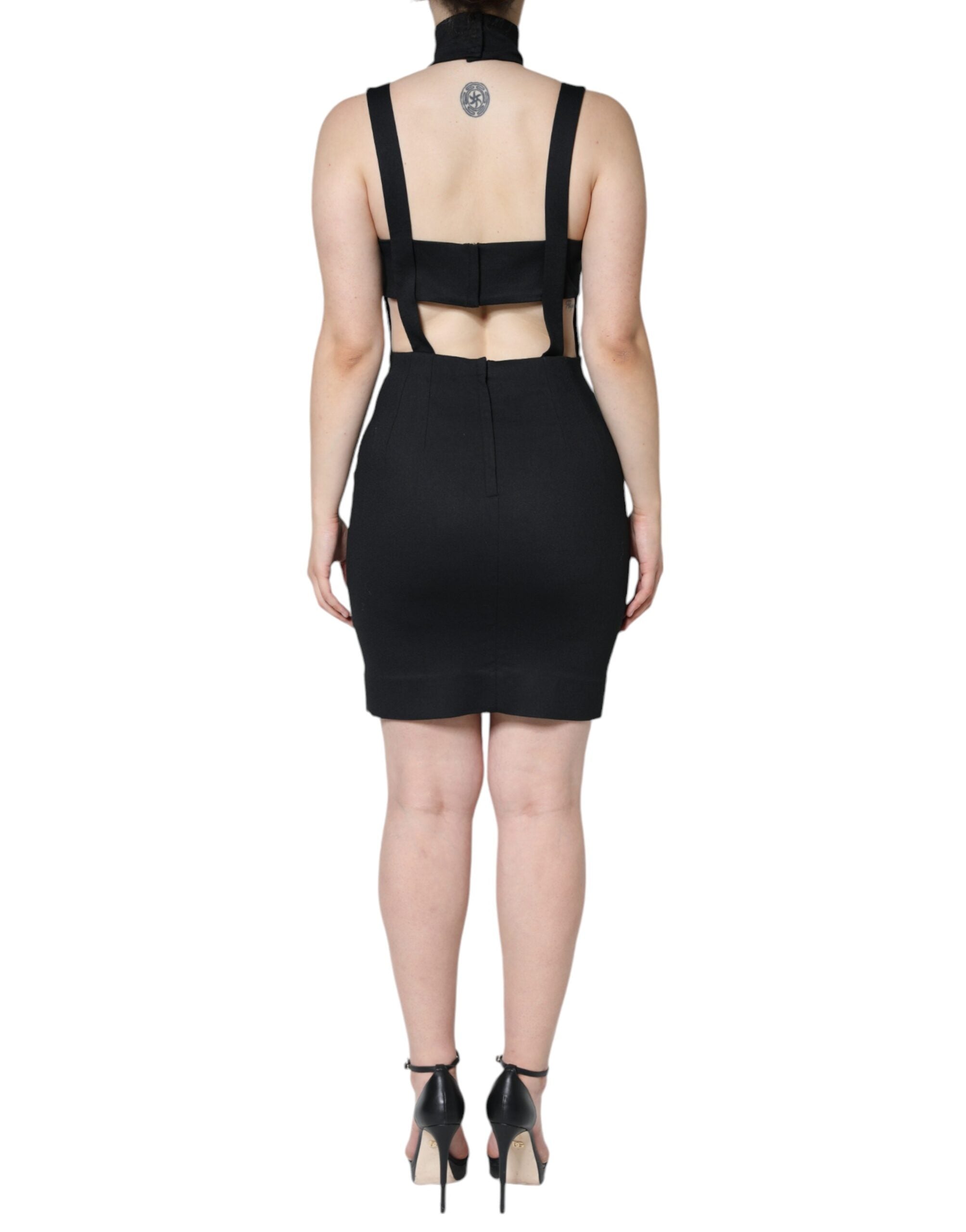 Dolce & Gabbana Black Cut-Out Sleeveless Bodycon Mini Dress
