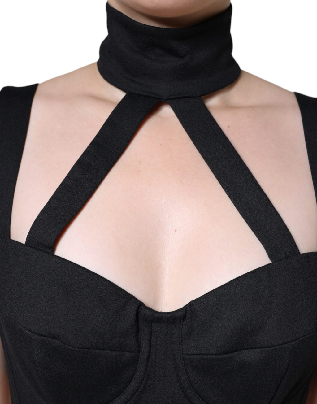 Dolce & Gabbana Black Cut-Out Sleeveless Bodycon Mini Dress