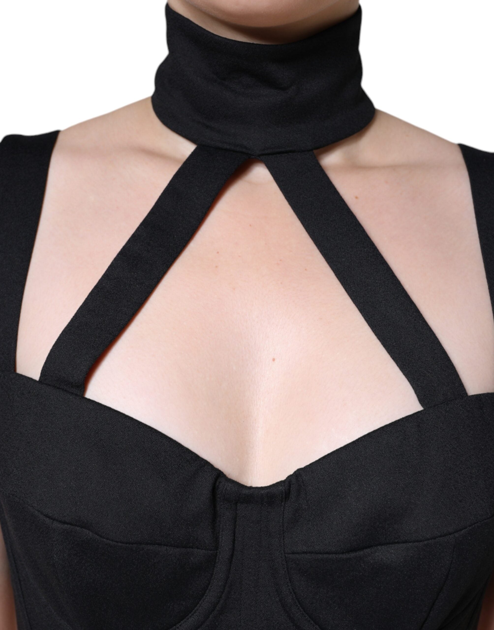 Dolce & Gabbana Black Cut-Out Sleeveless Bodycon Mini Dress