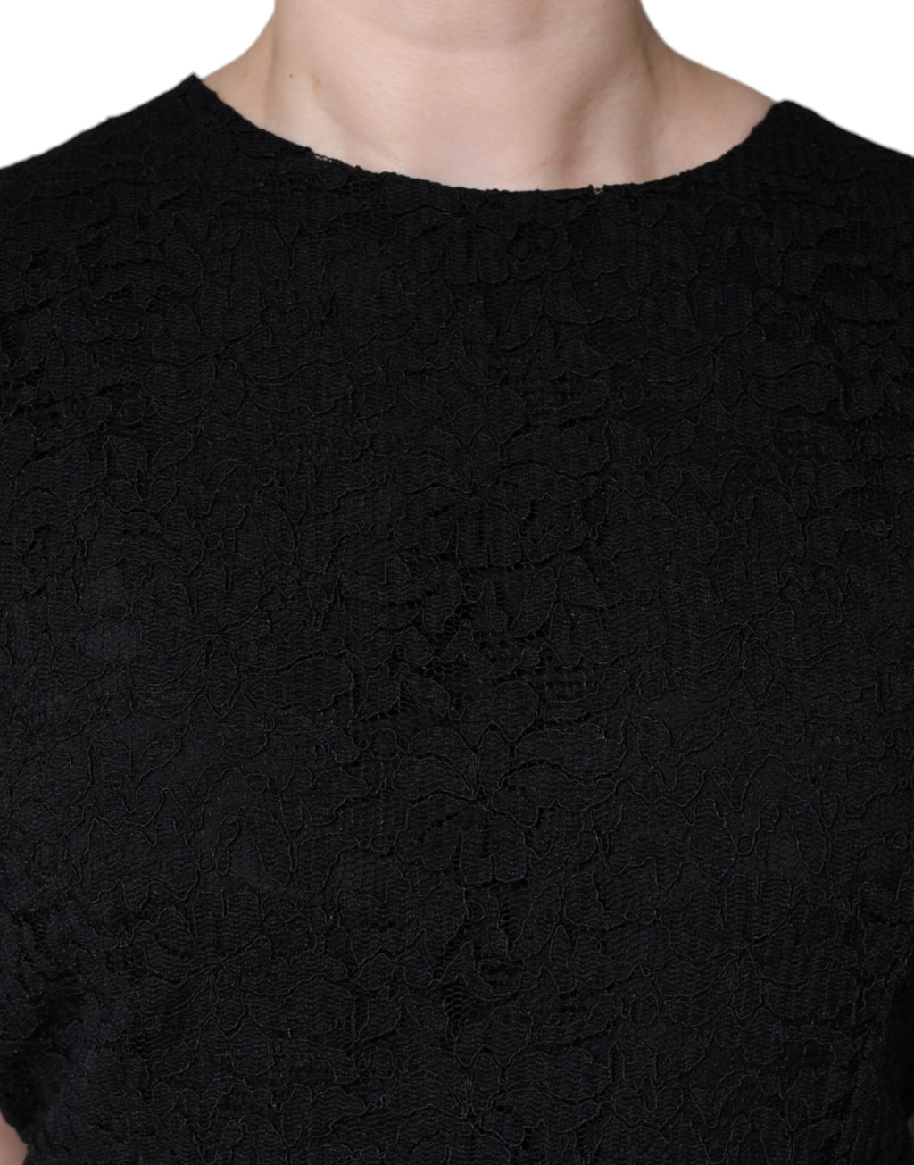 Dolce & Gabbana Black Cotton Knee-Length Sheath Dress
