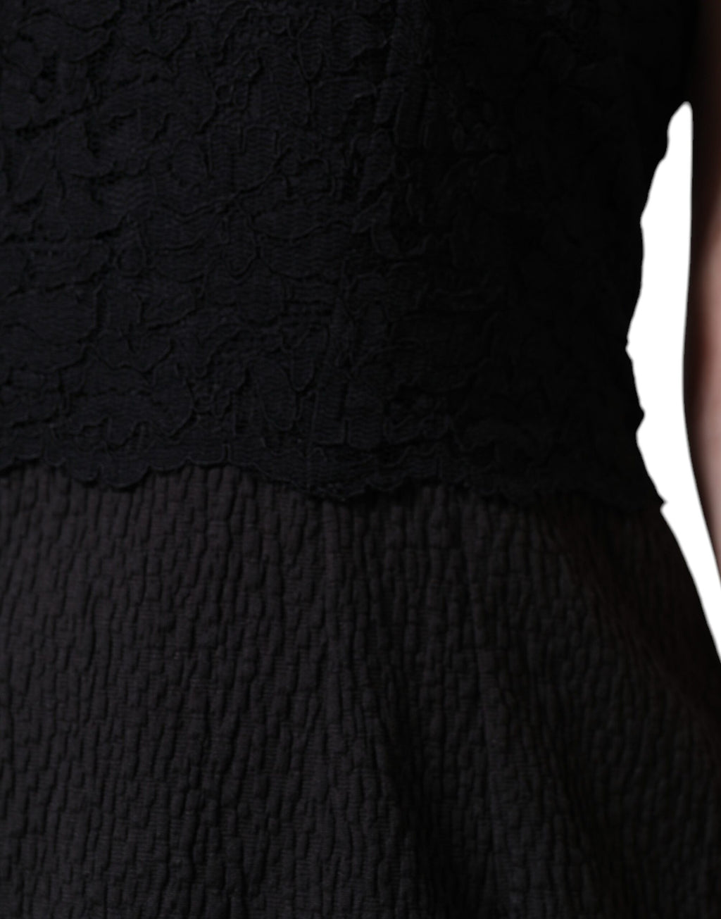Dolce & Gabbana Black Cotton Knee-Length Sheath Dress