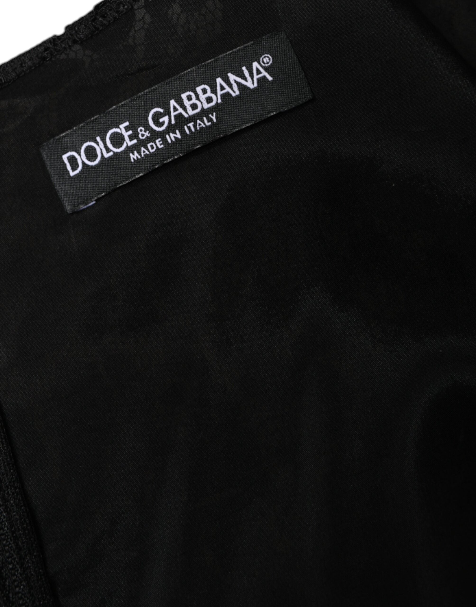 Dolce & Gabbana Black Floral Lace Sleeveless Mini Dress