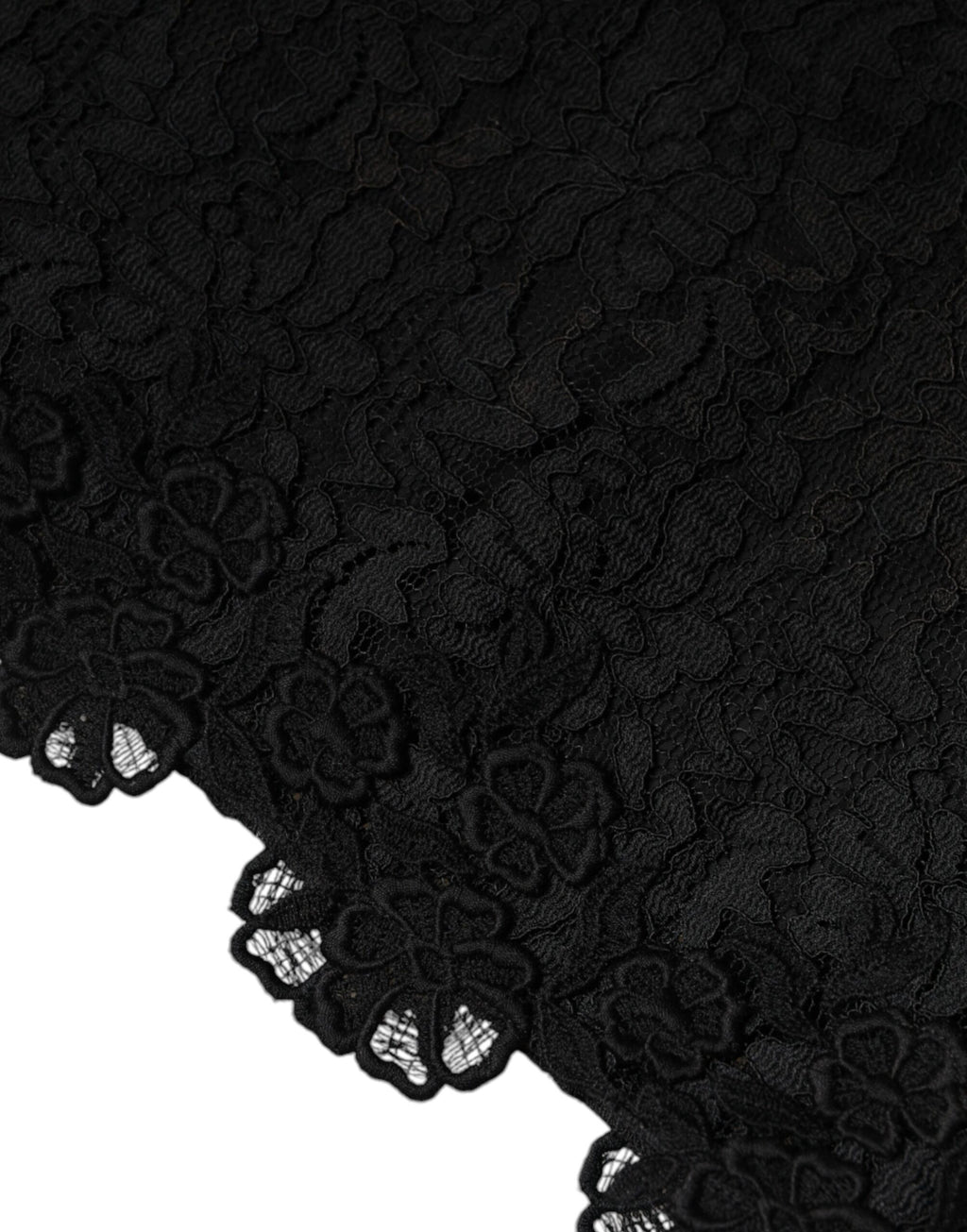 Dolce & Gabbana Black Floral Lace Sleeveless Mini Dress
