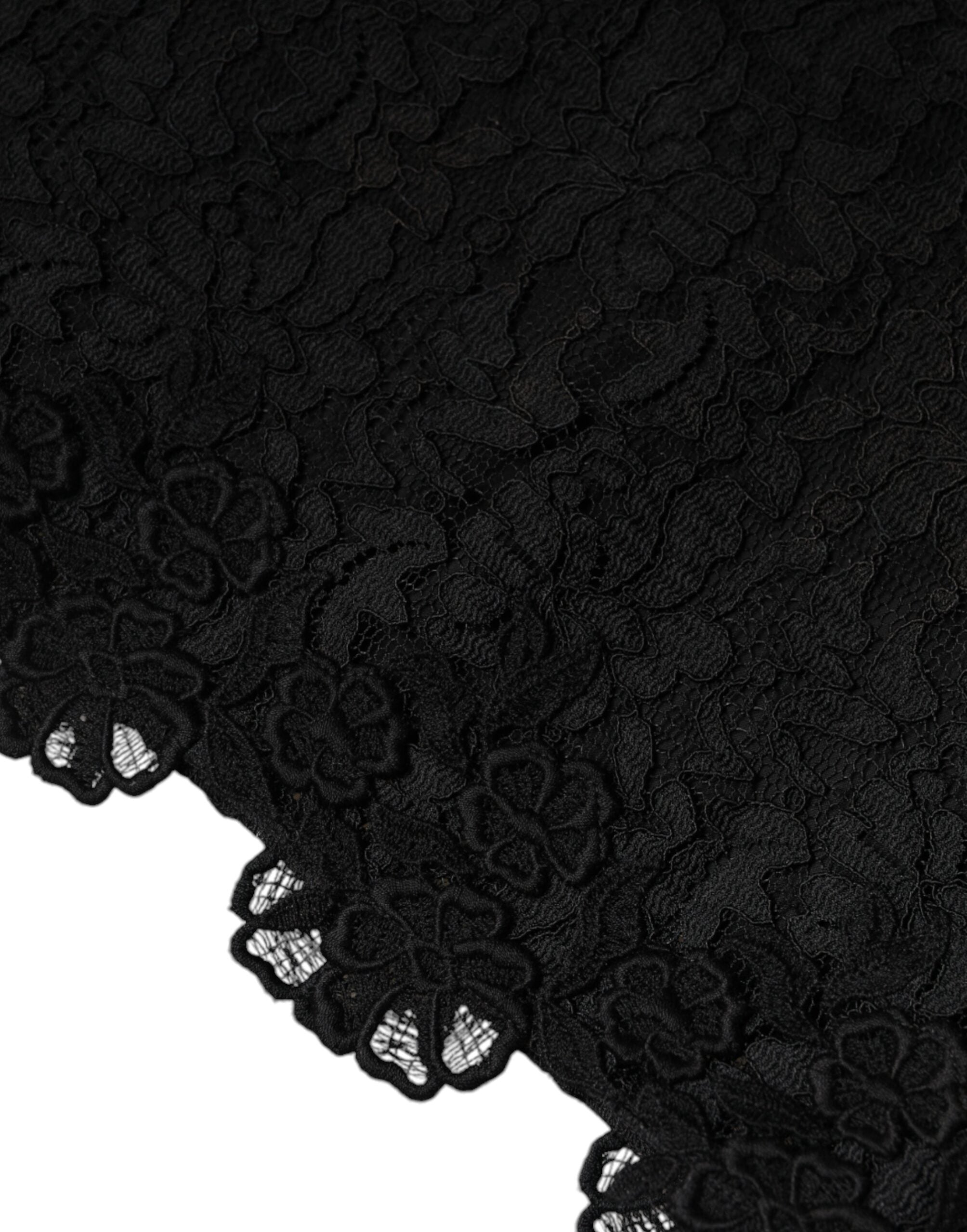 Dolce & Gabbana Black Floral Lace Sleeveless Mini Dress