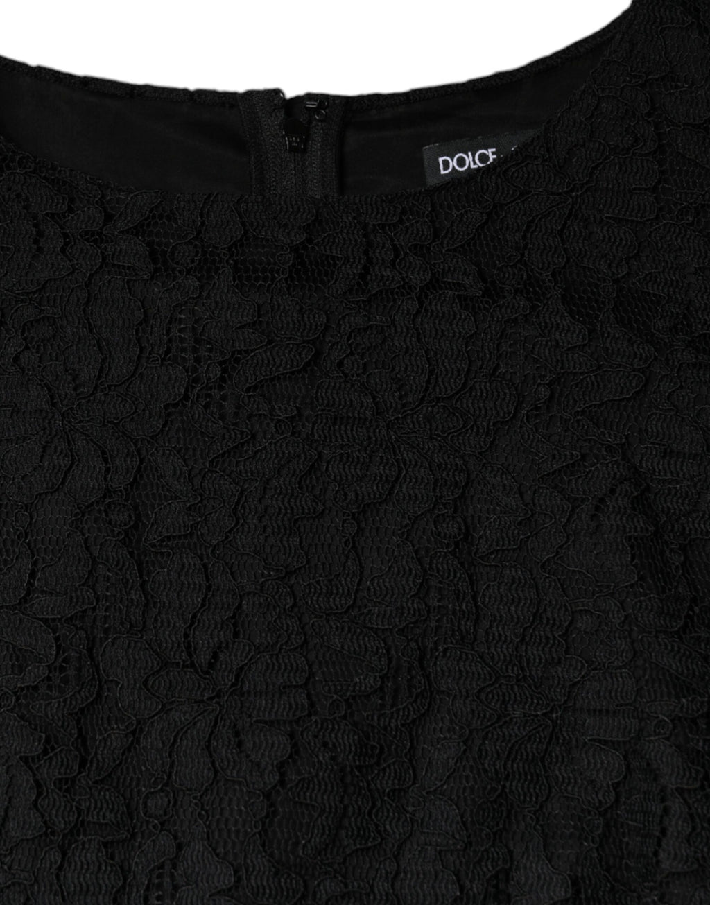 Dolce & Gabbana Black Floral Lace Sleeveless Mini Dress