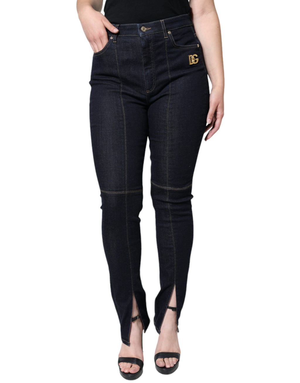 Dolce & Gabbana Black Skinny Denim Jeans in a Cotton Blend