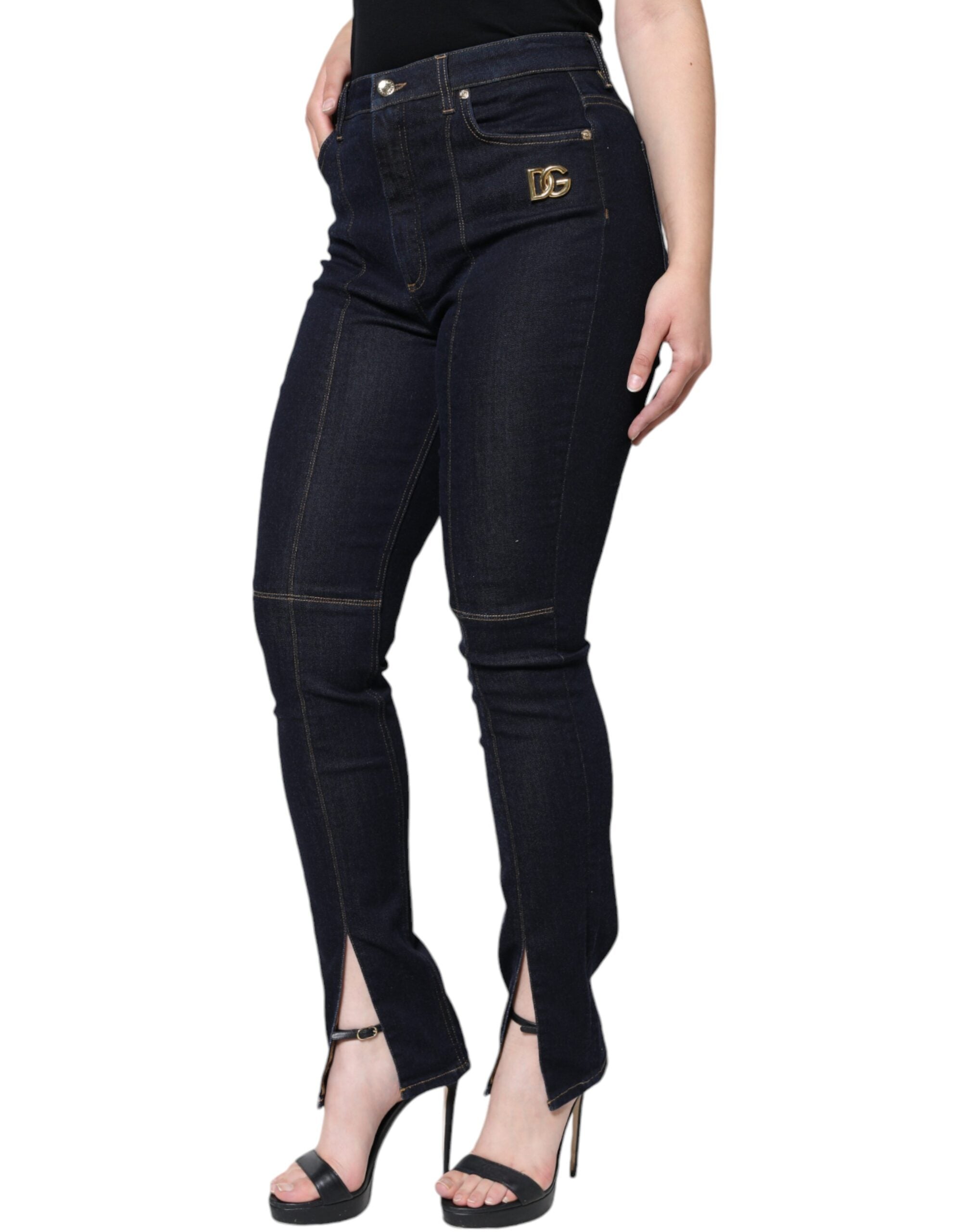 Dolce & Gabbana Black Skinny Denim Jeans in a Cotton Blend