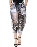 Dolce & Gabbana White Sheer Logo Cropped Cargo Pants