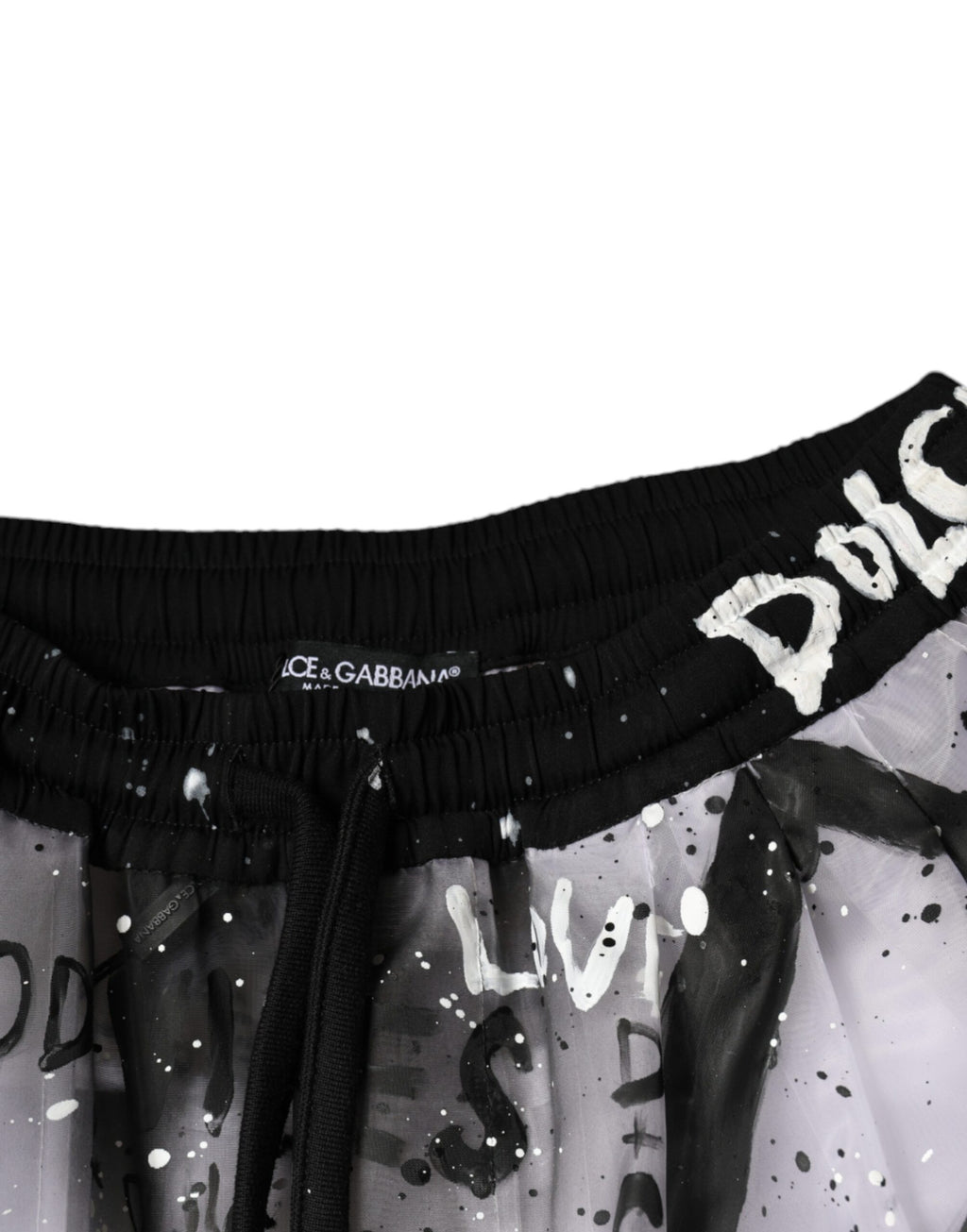 Dolce & Gabbana White Sheer Logo Cropped Cargo Pants