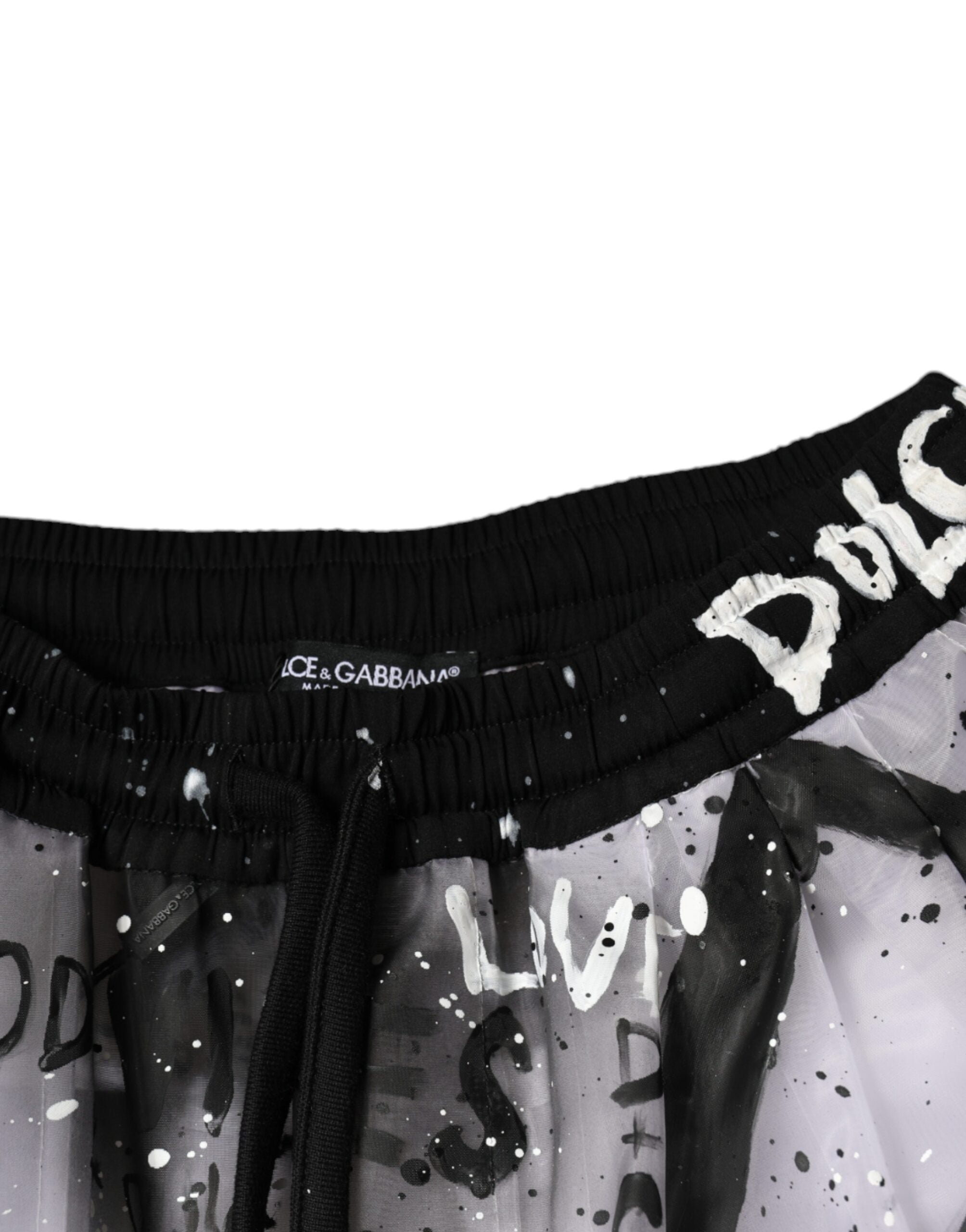 Dolce & Gabbana White Sheer Logo Cropped Cargo Pants