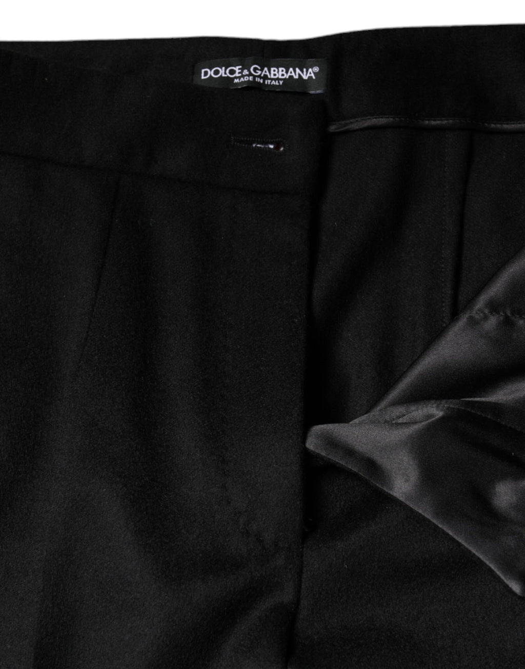 Dolce & Gabbana Black Cashmere Mid Waist Women's Bootcut Trousers