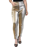 Dolce & Gabbana Gold High-Waisted Metallic Skinny Trousers