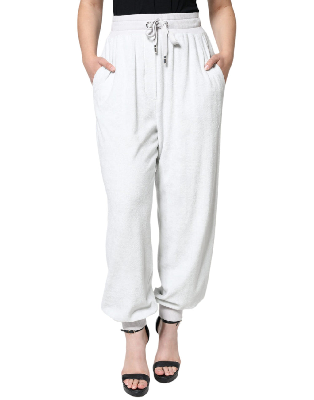 Dolce & Gabbana White Nylon Jogger Sweatpants