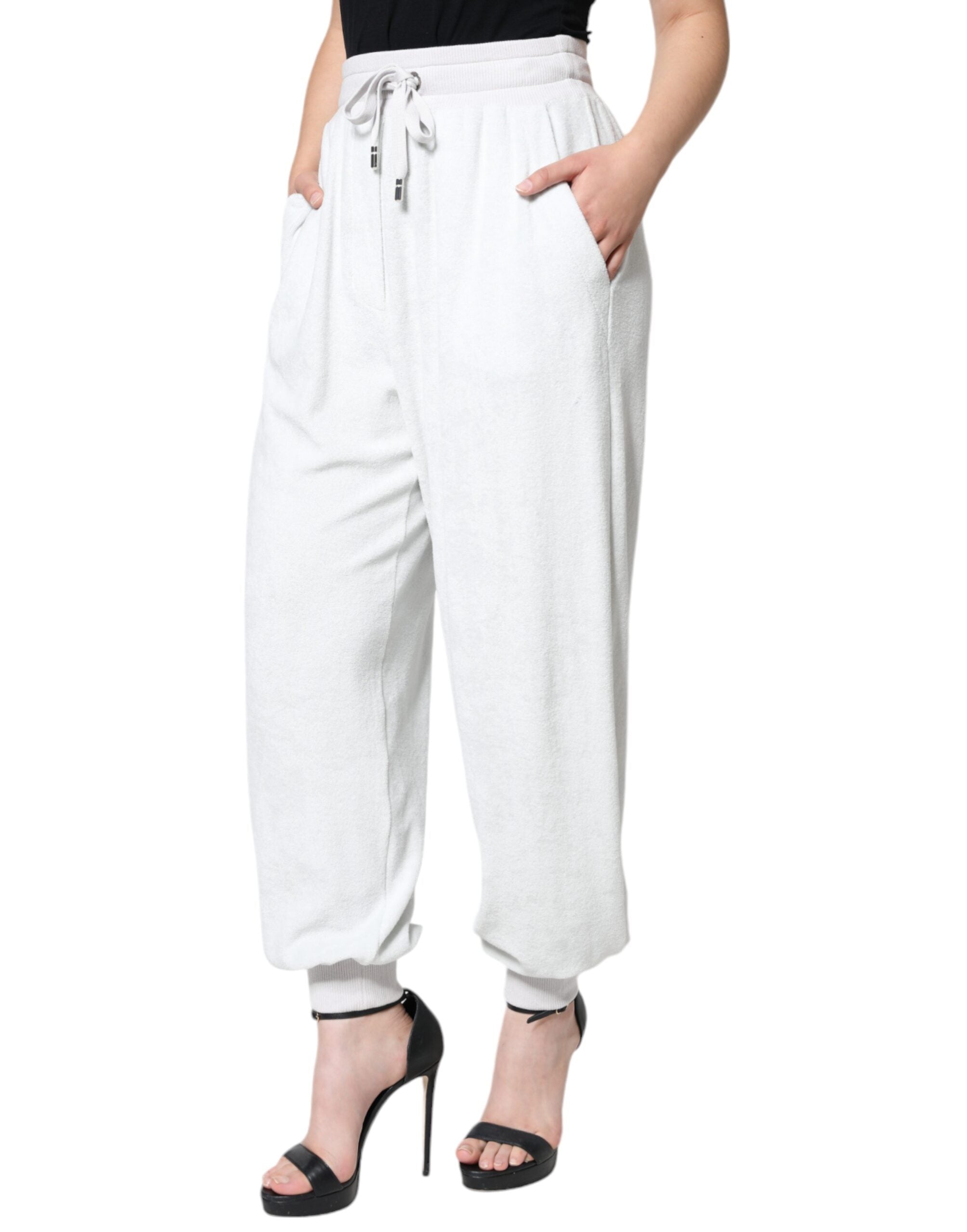Dolce & Gabbana White Nylon Jogger Sweatpants