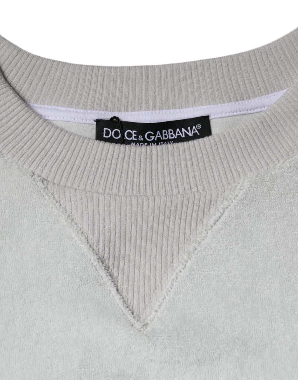 Dolce & Gabbana White Nylon Stretch Crew Neck Sweater