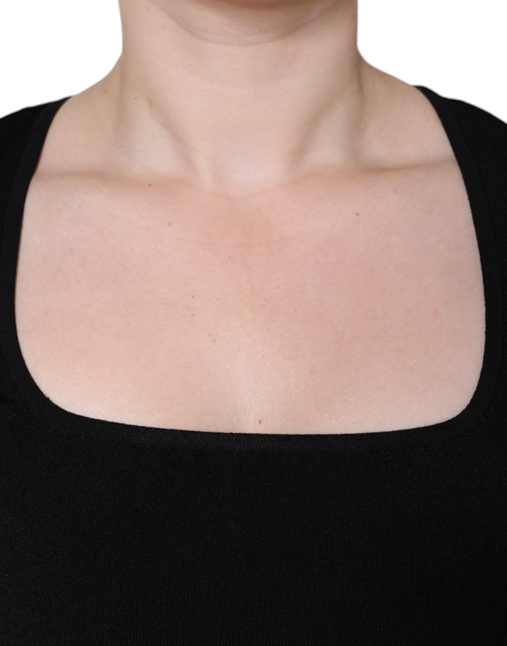 Dolce & Gabbana Black Long Sleeve Blouse Square Neck Top