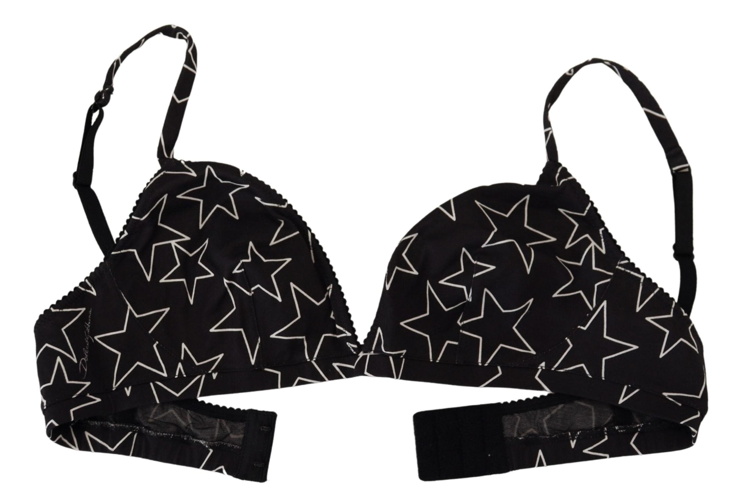 Dolce & Gabbana Black Millennials Star Non-Wire Cotton Bra Underwear