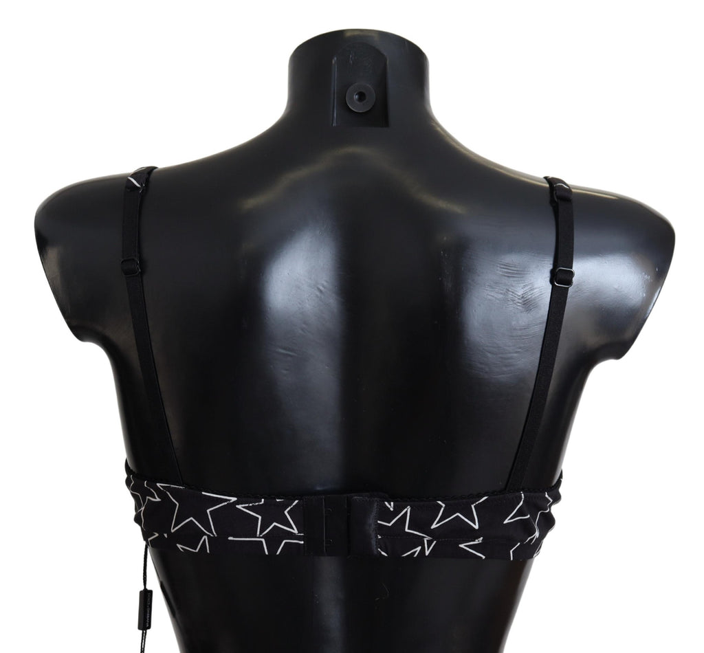 Dolce & Gabbana Black Millennials Star Non-Wire Cotton Bra Underwear