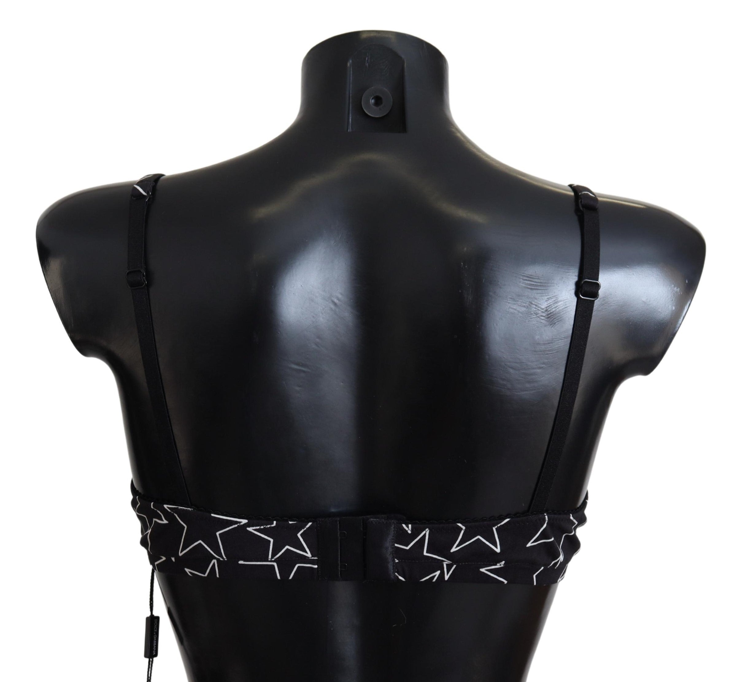 Dolce & Gabbana Black Millennials Star Non-Wire Cotton Bra Underwear