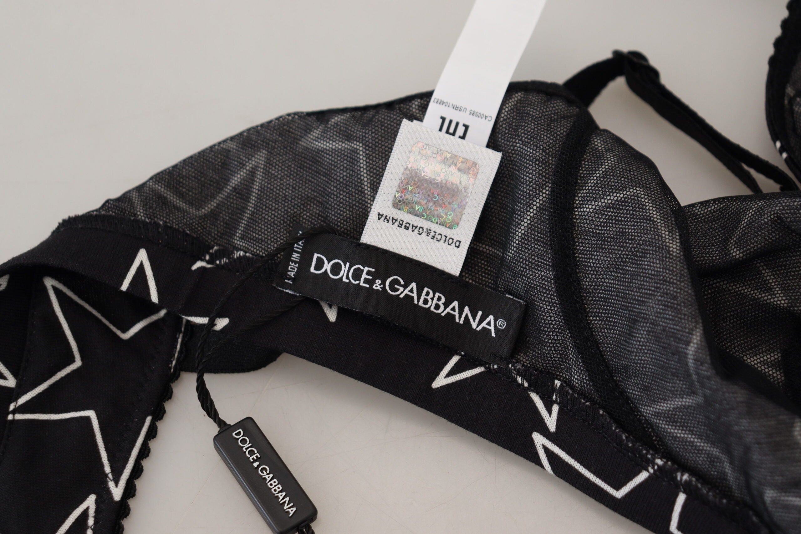 Dolce & Gabbana Black Millennials Star Non-Wire Cotton Bra Underwear