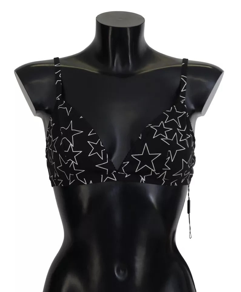 Dolce & Gabbana Black Millennials Star Non-Wire Cotton Bra Underwear