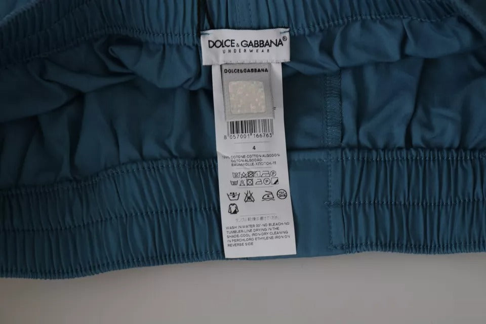 Dolce & Gabbana Blue Cotton Boxer Shorts Regular Underwear