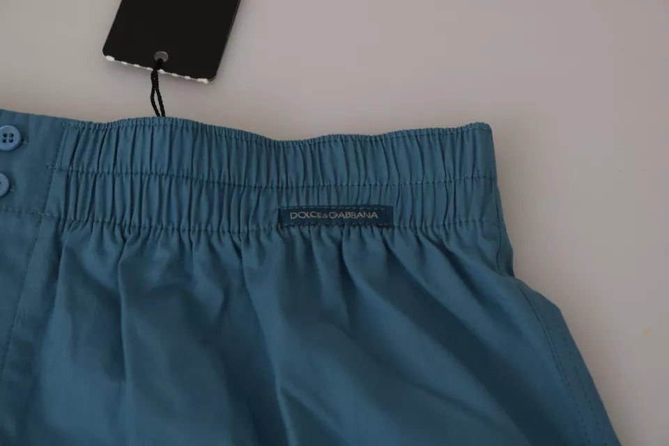 Dolce & Gabbana Blue Cotton Boxer Shorts Regular Underwear