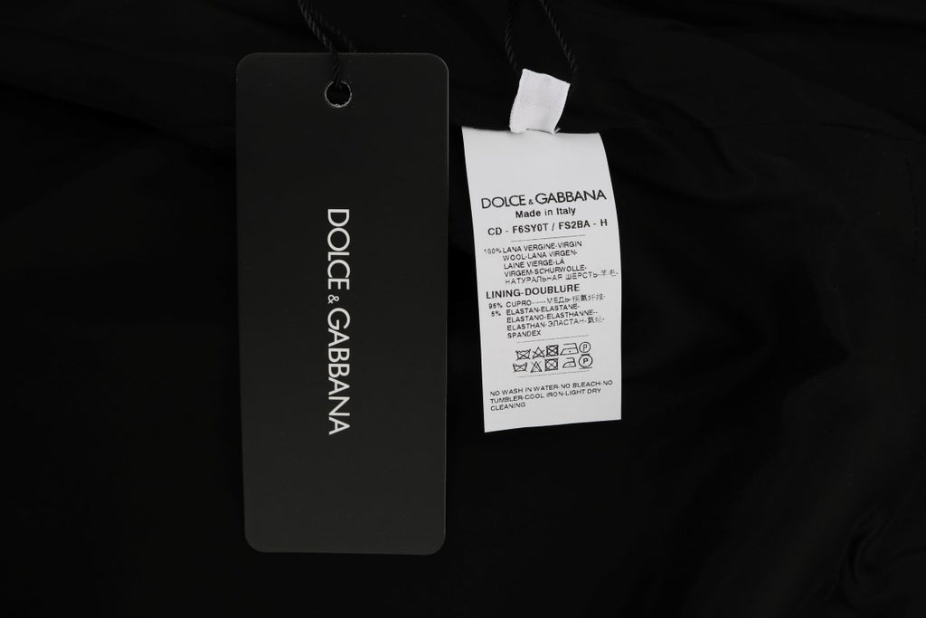 Dolce & Gabbana Grey Polka Dot Wool Sheath Dress