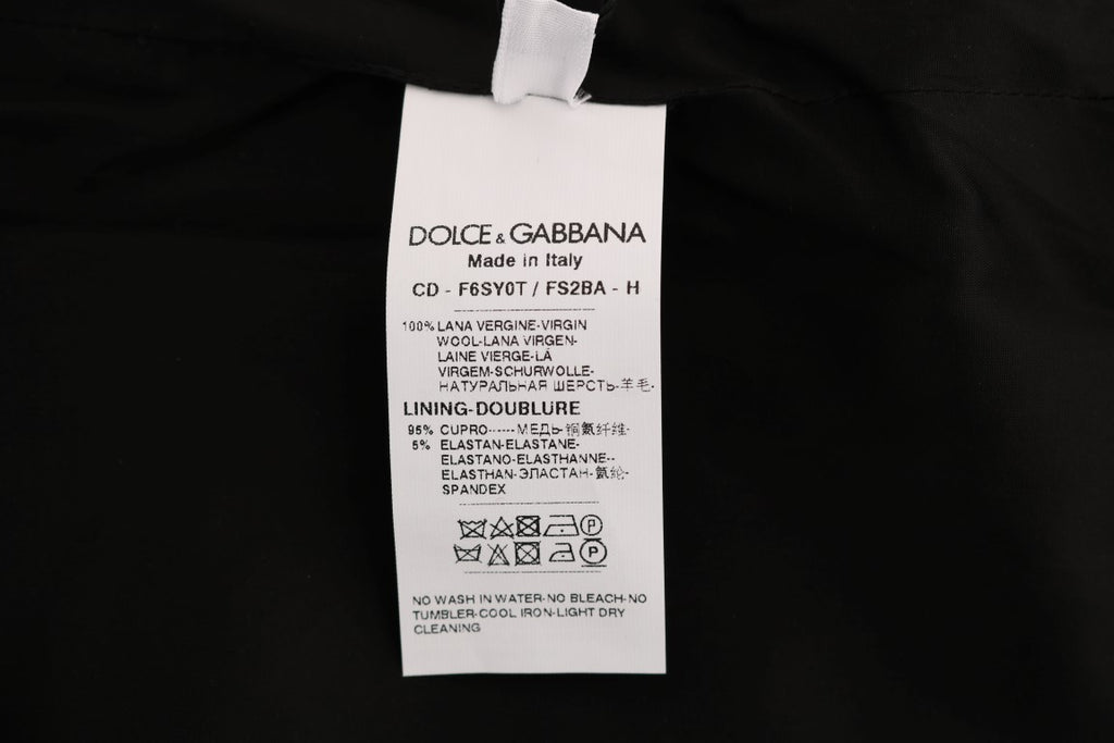 Dolce & Gabbana Grey Polka Dot Wool Sheath Dress