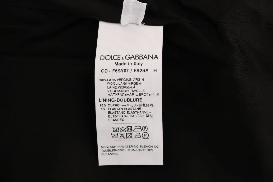 Dolce & Gabbana Grey Polka Dot Wool Sheath Dress