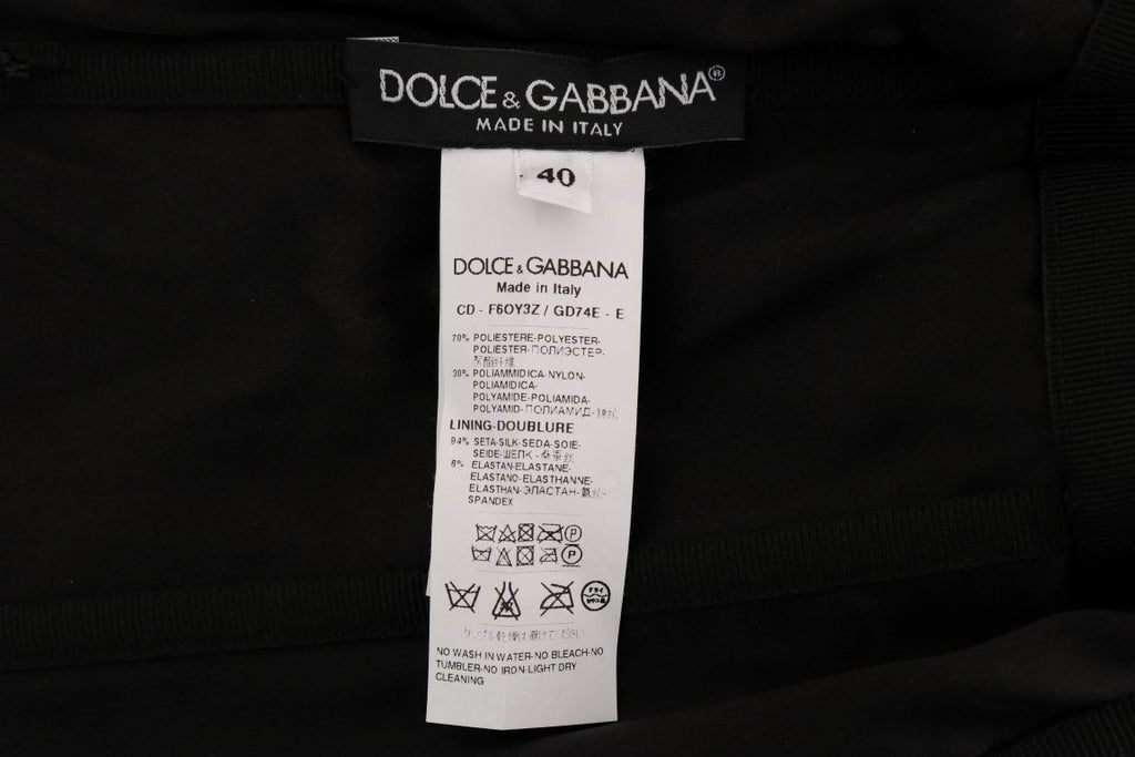 Dolce & Gabbana Black and Red Sequin Embellished Sheath Dress