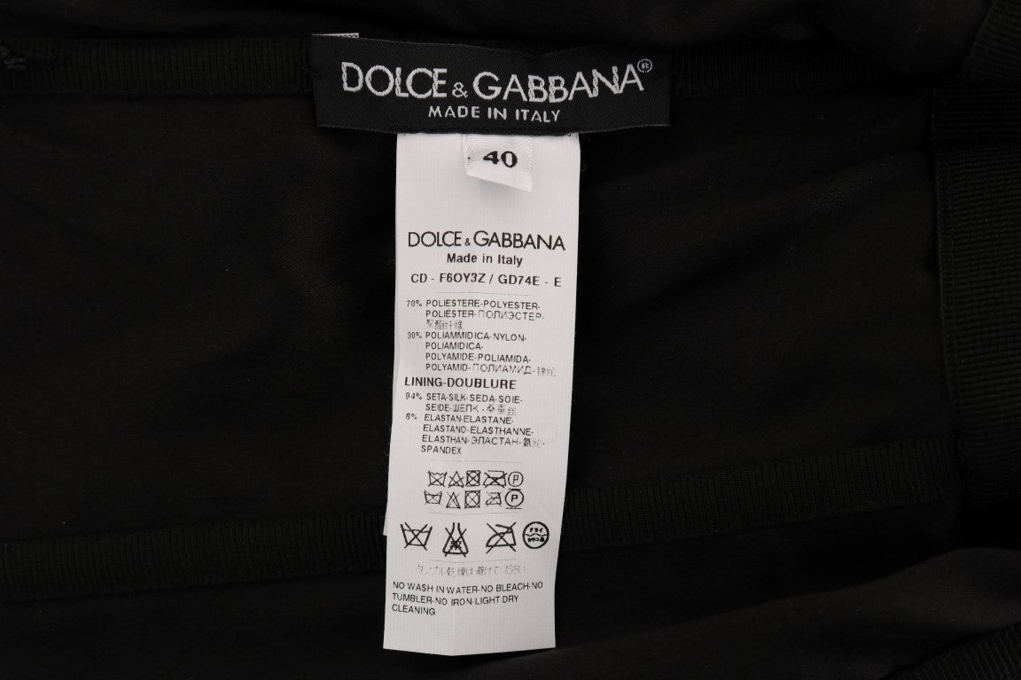 Dolce & Gabbana Black and Red Sequin Embellished Sheath Dress