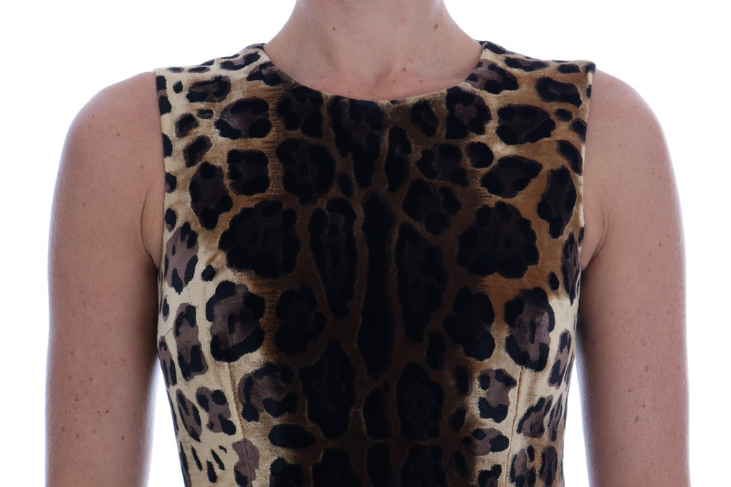Dolce & Gabbana Brown Leopard Print Silk Kaftan Dress