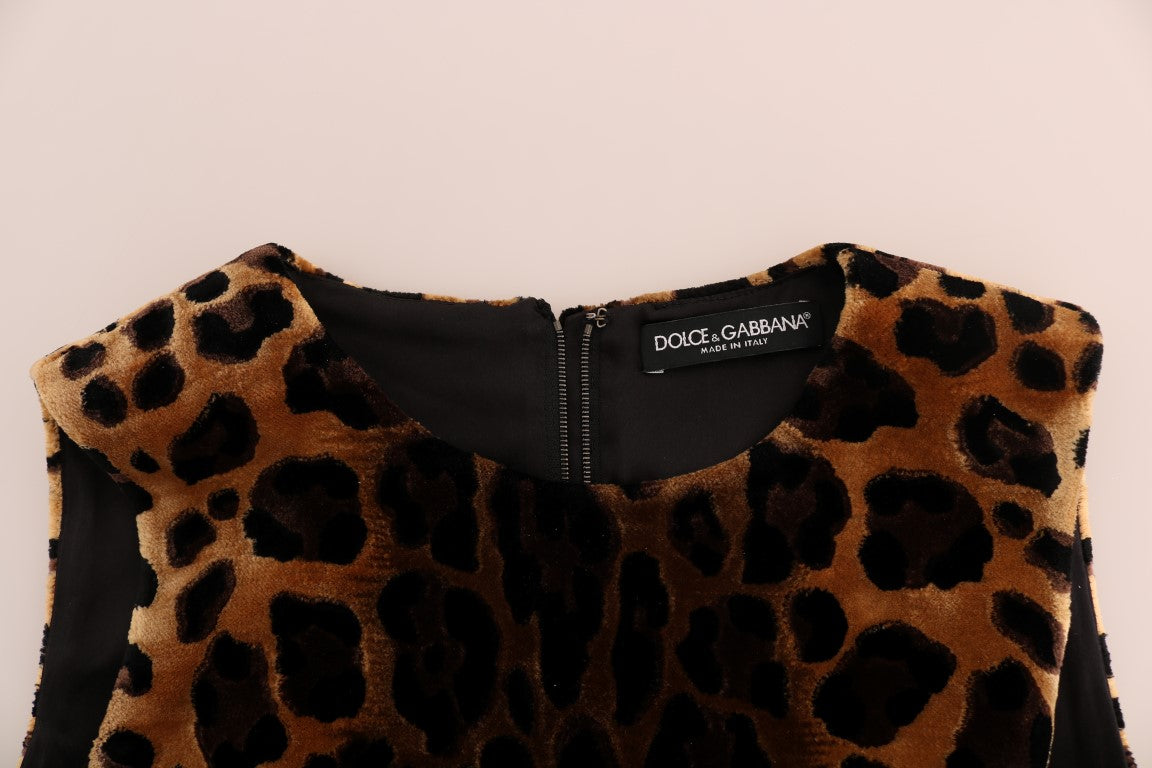Dolce & Gabbana Brown Leopard Print Silk Kaftan Dress