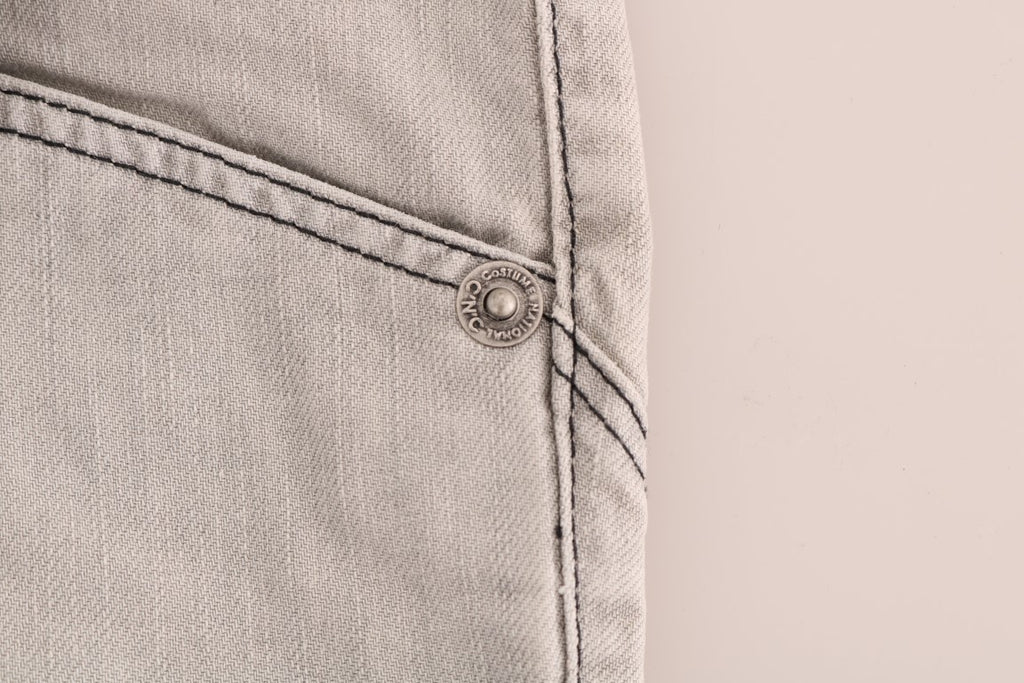 Costume National Graue Baumwollschlankjeans mit Waschung