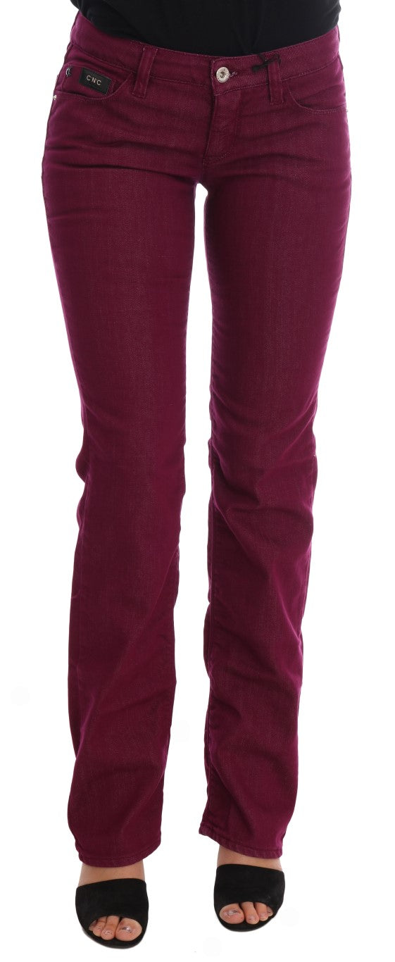 Costume National Red Washed Cotton Stretch Denim Jeans