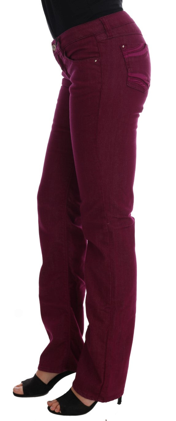 Costume National Red Washed Cotton Stretch Denim Jeans