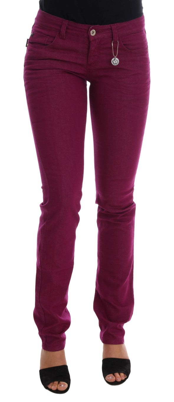 Costume National Lila Baumwolle Stretch Slim Denim Jeans