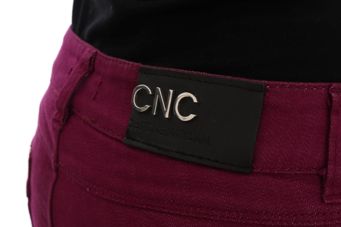 Costume National Lila Baumwolle Stretch Slim Denim Jeans