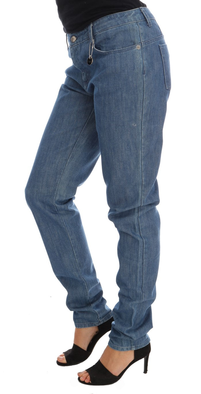 Costume National Boyfriend Fit Jeans in Blue Washed Cotton