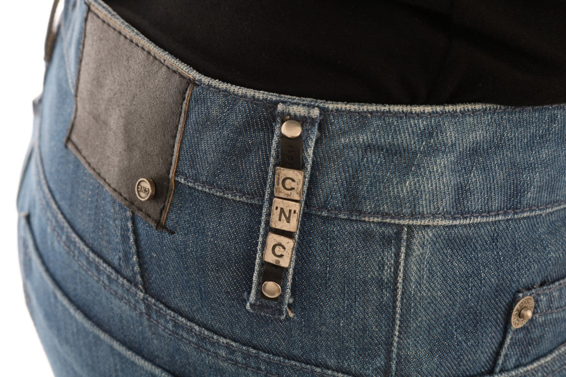 Costume National Boyfriend Fit Jeans in Blue Washed Cotton