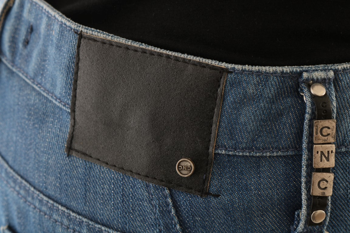 Costume National Boyfriend Fit Jeans in Blue Washed Cotton