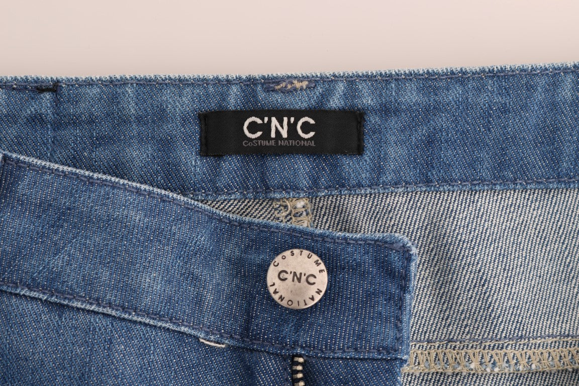 Costume National Boyfriend Fit Jeans in Blue Washed Cotton