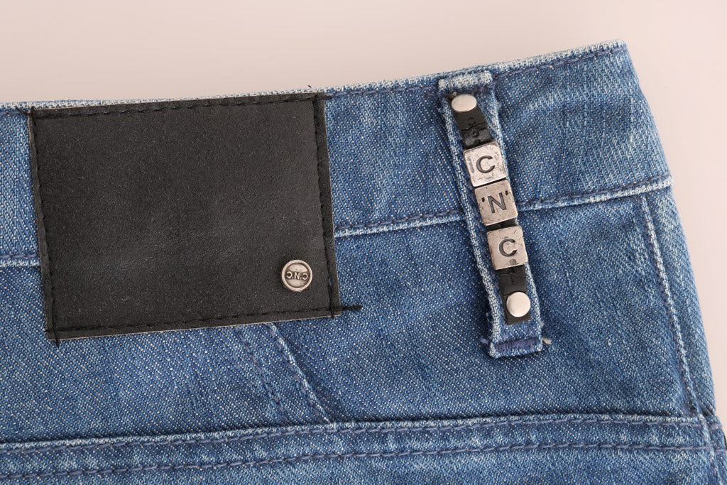 Costume National Boyfriend Fit Jeans in Blue Washed Cotton