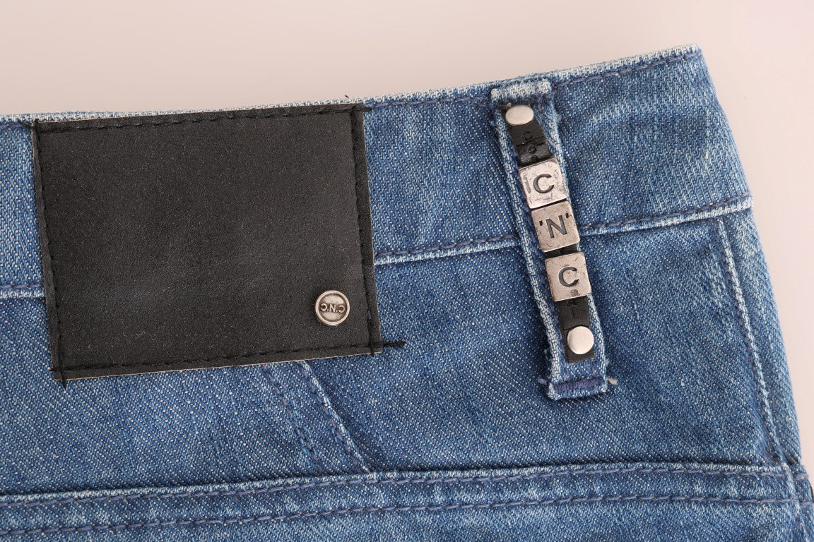 Costume National Boyfriend Fit Jeans in Blue Washed Cotton