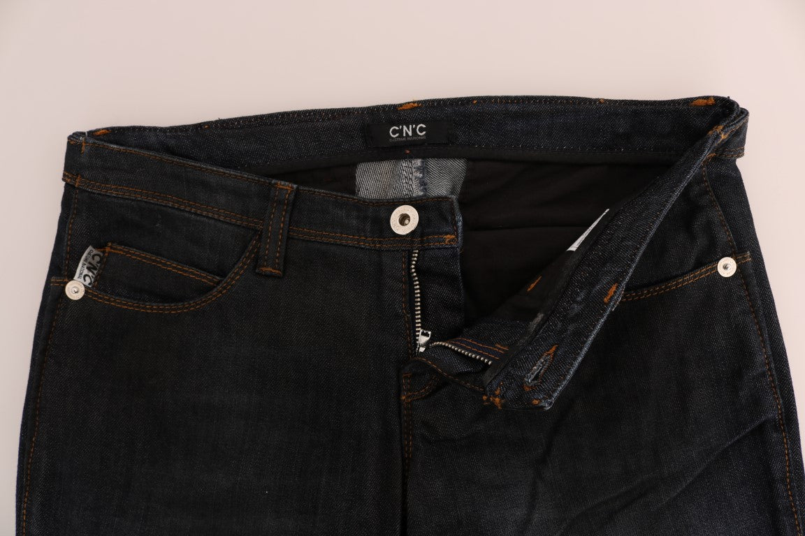 Costume National Dunkelblaue Slim Fit Jeans aus Baumwolle