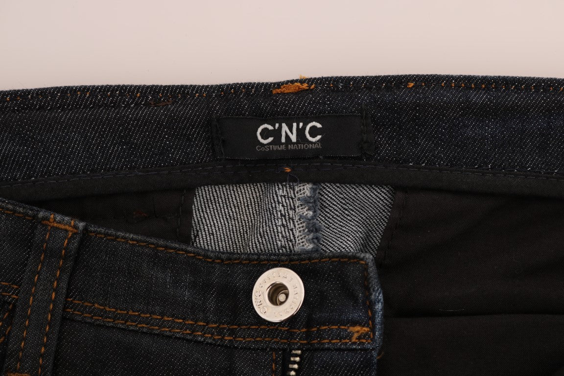 Costume National Dunkelblaue Slim Fit Jeans aus Baumwolle