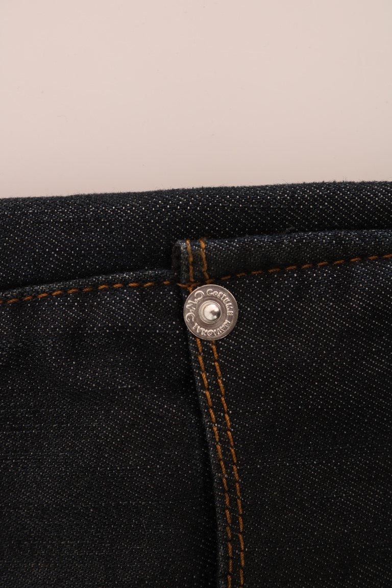 Costume National Dunkelblaue Slim Fit Jeans aus Baumwolle